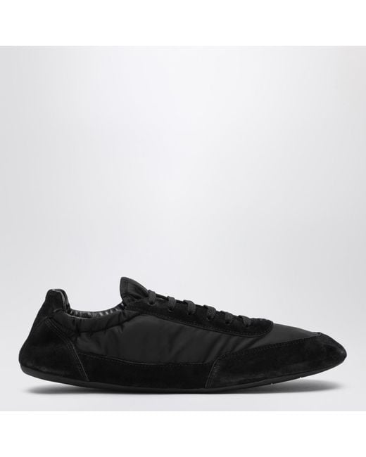 Prada Black Collapse Re-nylon And Suede Sneaker