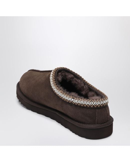 Ugg Brown Tasman Cocoa-Coloured Eather Slip-Ons for men