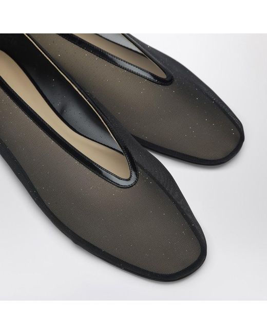 Le Monde Beryl Black Glitter Luna Slipper With Net