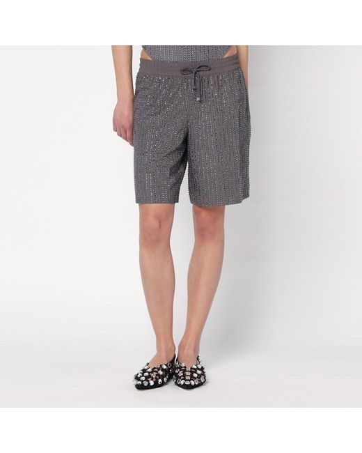 VENUJA Gray Graue Bermuda Mit Kristallen
