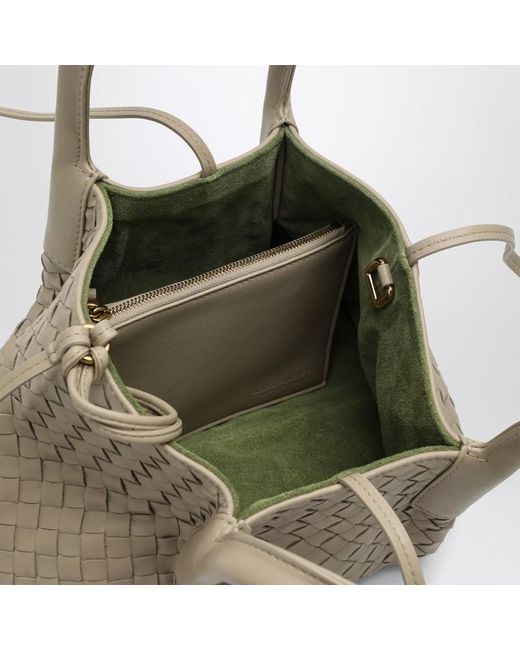 Bottega Veneta Metallic Ecru Kleine Pinacoteca-Tasche