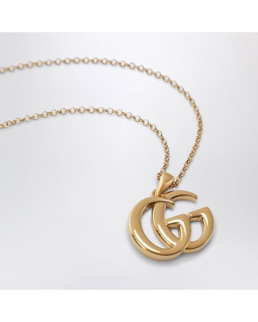 Gucci Metallic Gg Marmont Necklace With-Tone Double G Pendant