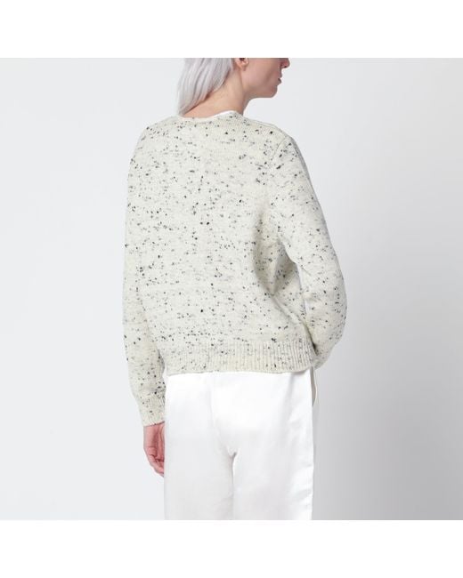 Cordera White Mélange Merino Wool Cardigan