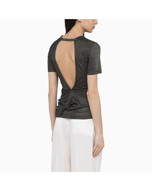 Loewe Black Charcoal Knot T-shirt In Silk Blend