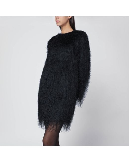 Loulou de Saison Black Tina Fringed Dress