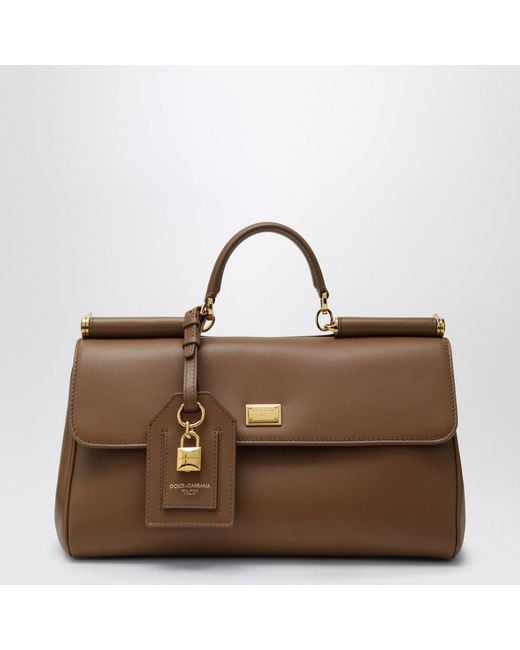 Dolce & Gabbana Brown My Sicily Top Handle Bag
