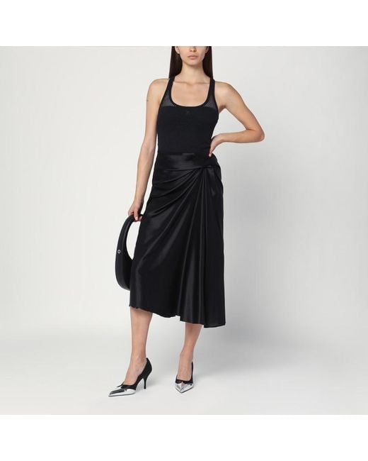 Courreges Black Schwarzes Netz-Top Aus Baumwolle