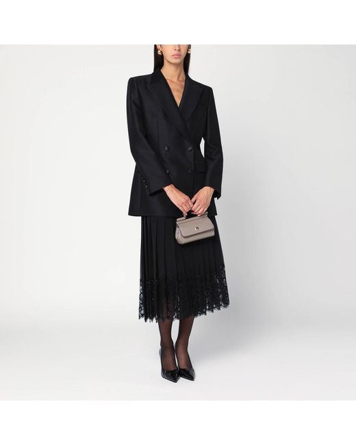 Dolce & Gabbana Black Lace Midi Skirt