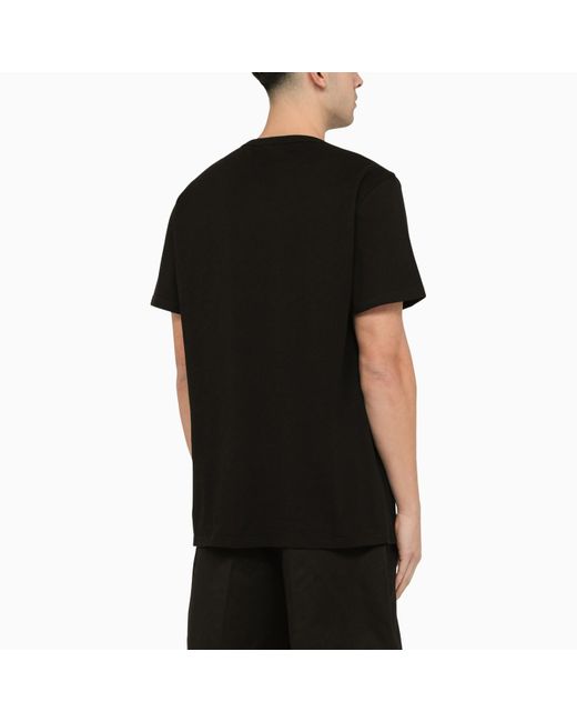 Alexander McQueen Alexander Mc Queen Black Cotton T Shirt With Print for men