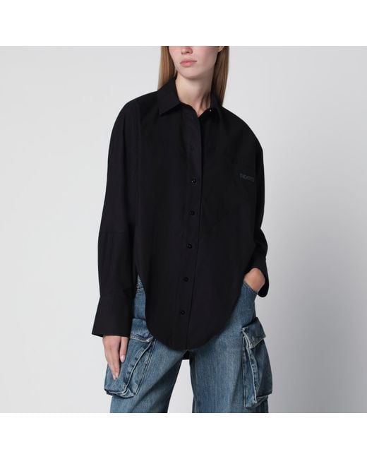 The Attico Black Cotton Shirt With Logo