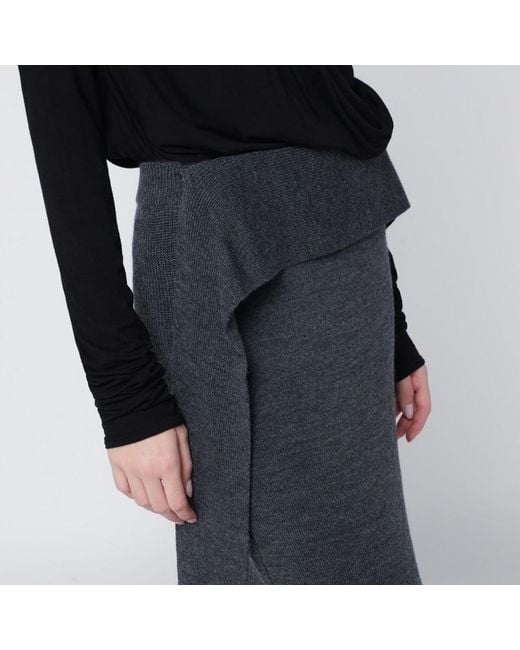 Entire studios Black Long Wool Skirt