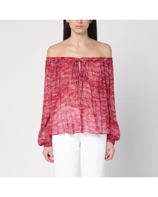 Isabel Marant Red Isabel Marant Ã‰Toile Top Vutti With Print