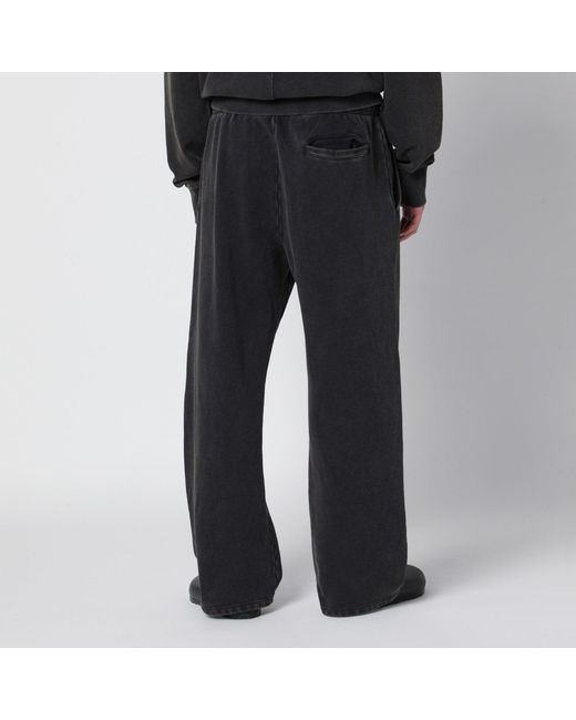 Entire studios Washed Black Cotton Jogging Trousers for men
