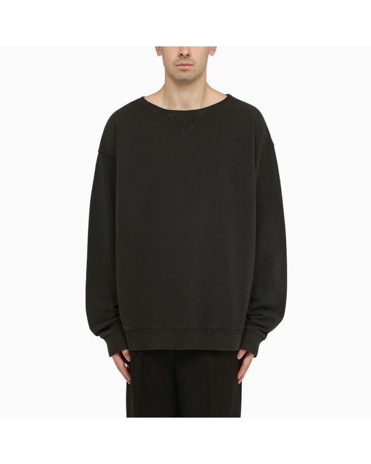Maison Margiela Black Anthracite Grey Oversized Cotton Sweatshirt for men
