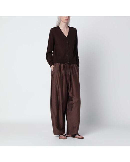 Cordera Brown Wool And Silk-Blend Cardigan