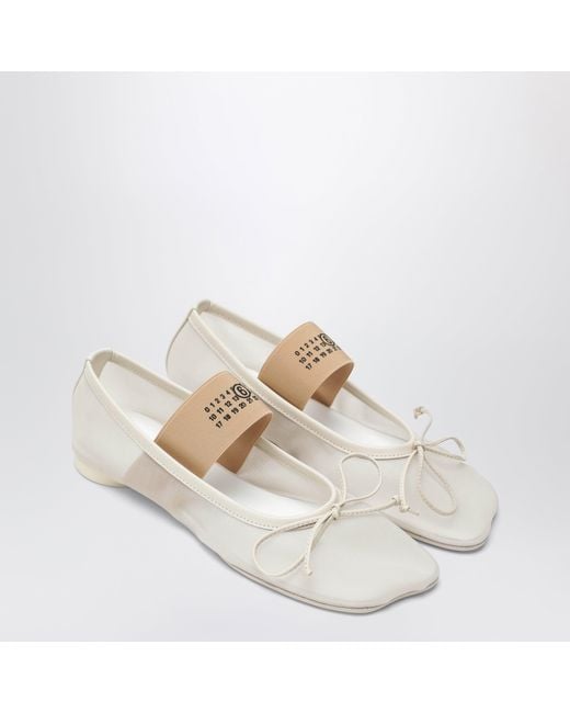 MM6 by Maison Margiela White Numeric Anatomic Ballet Flats