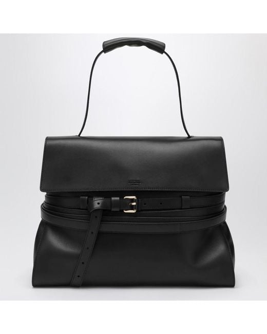 Moschino Black Große Handtasche Aus Schwarzem Leder