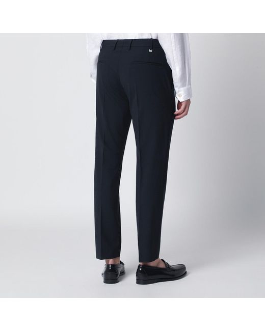 PT Torino Blue Wool Blend Trousers for men
