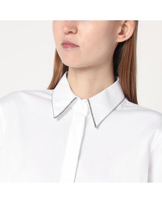 Camicia bianca in cotone di Brunello Cucinelli in White
