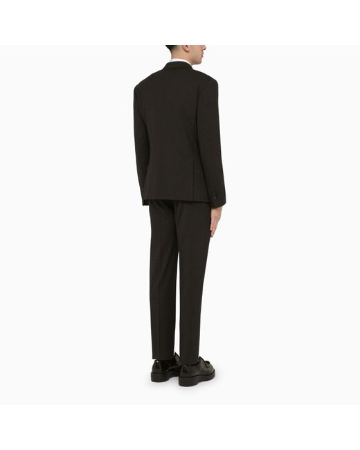 DSquared² Black Dark Grey Single Breasted Wool Suit for men
