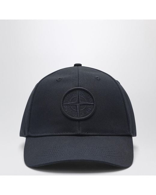 Stone Island Blue Baseball Cap With Logo for men