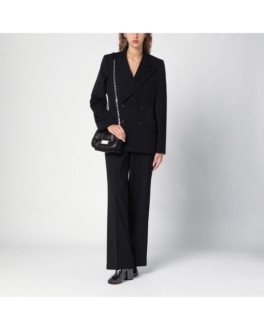 Maison Margiela Black Double-breasted Jacket In Wool