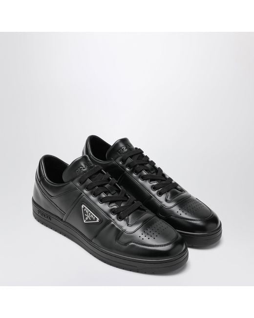 Prada Black Downtown Leather Sneakers for men