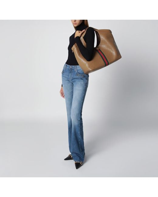 Gucci Brown Giglio Large Shopping Tote