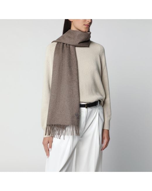 Loro Piana Brown Taupe Cashmere Scarf