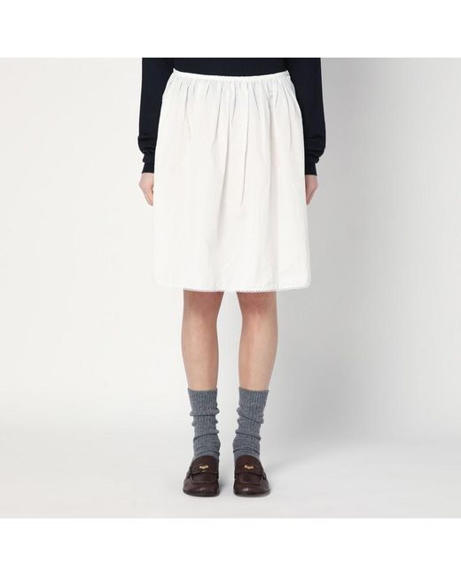 Gonna mini bianca in popeline di Miu Miu in White