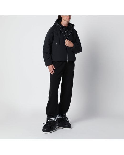 Moose Knuckles Black Hooded Puffer Jacket