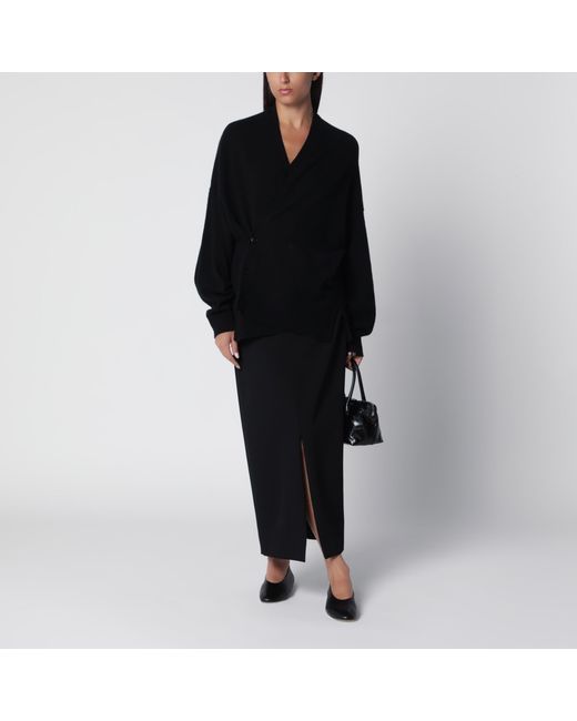 Extreme Cashmere Black Asymmetrical Cashmere Cardigan
