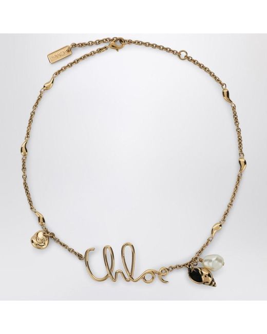 Collana iconic con ciondoli shells di Chloé in Metallic