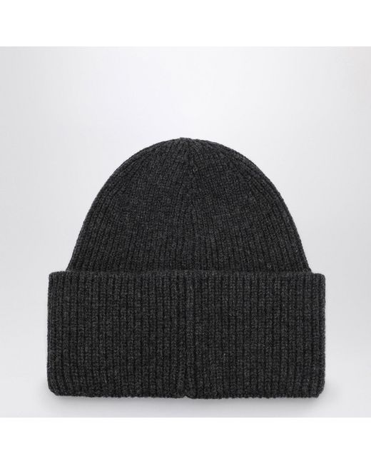 Destin Black Anthracite Wool And Cashmere Beanie for men