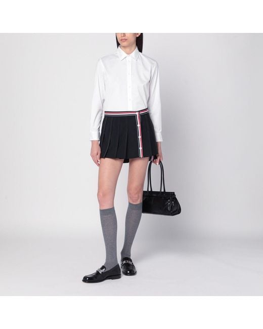 Thom Browne Blue Ruffled Mini Skirt