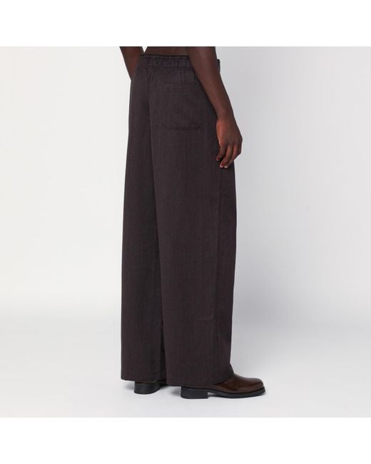 Our Legacy Black Wide-Leg Wool Trousers for men