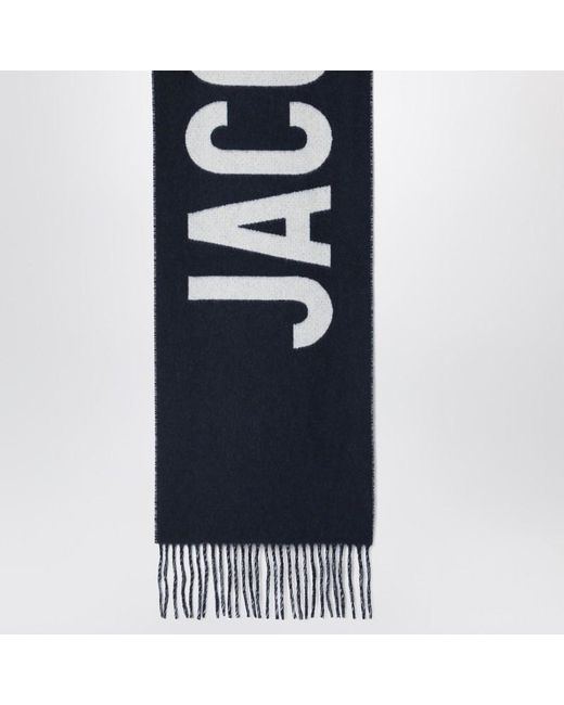 Jacquemus Blue Wool Scarf With Logo