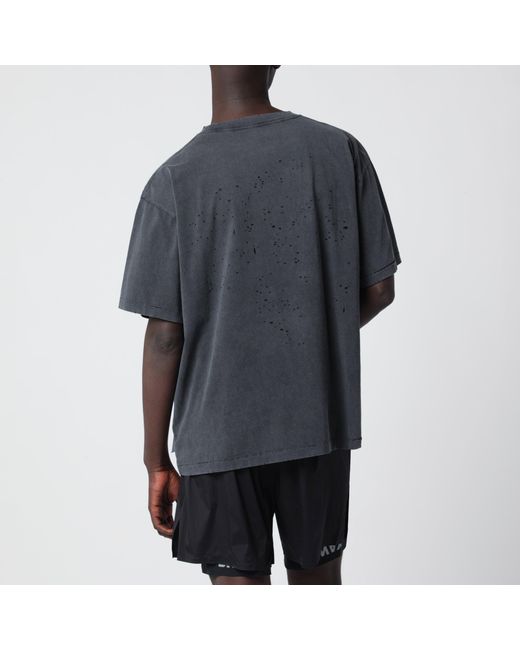 Satisfy Black Mothtech Aged T-Shirt With Logo Print for men