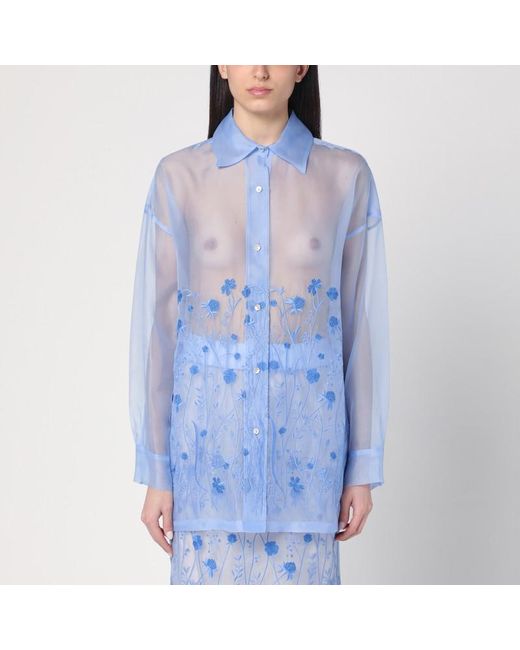 Camicia cielo in seta di P.A.R.O.S.H. in Blue