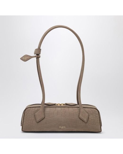 Borsa le teckel piccola greige di Alaïa in White