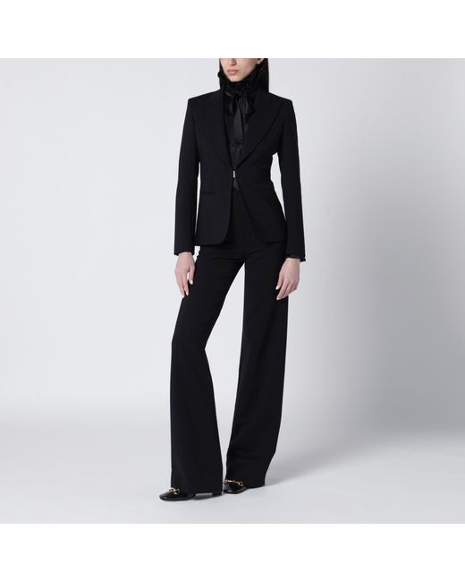 Gucci Black Stretch Wool Technical Jacket