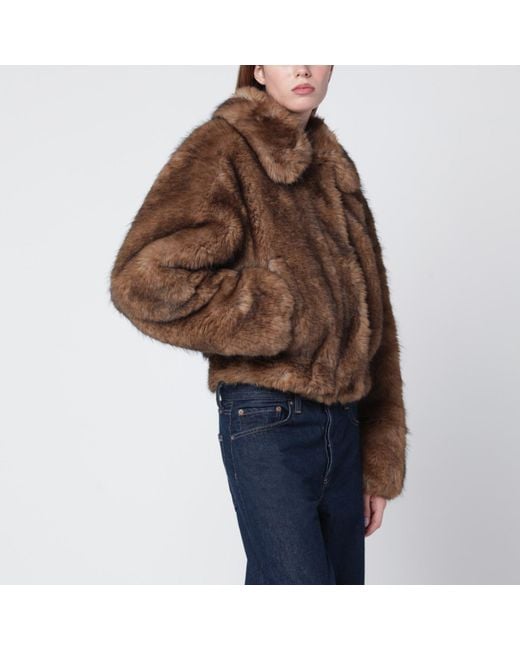 Stand Studio Brown Faux-fur Bomber