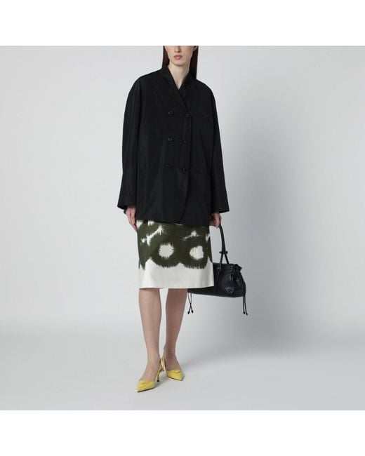 Prada Black Double-breasted Technical Taffeta Jacket