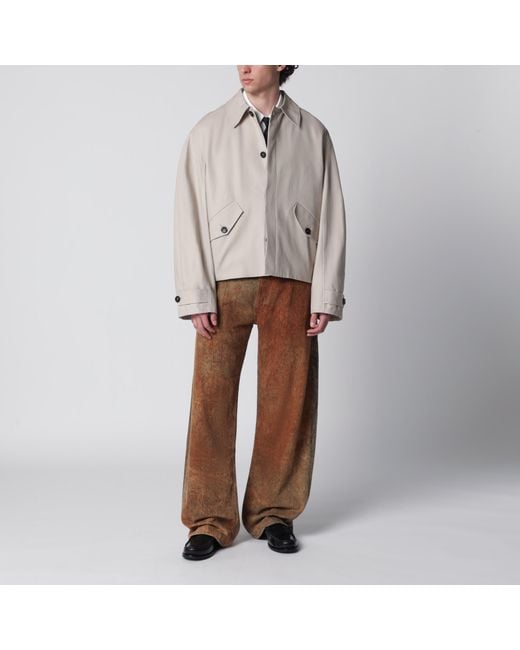 Séfr Natural Short Cotton Trench Coat for men