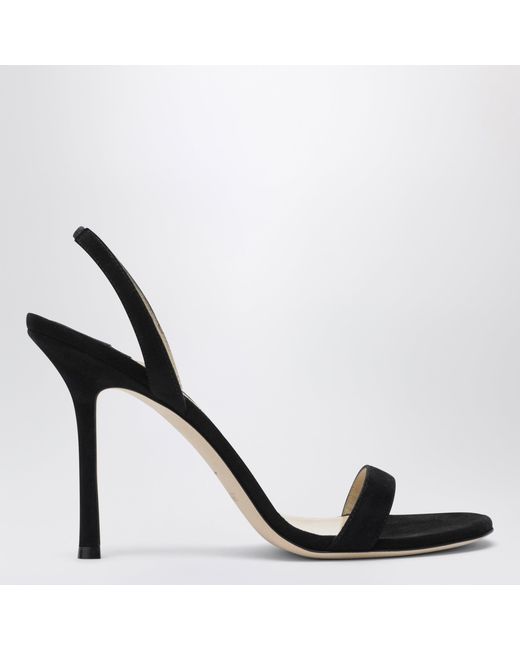 Jimmy Choo Black Jenn 100 Suede Sandals