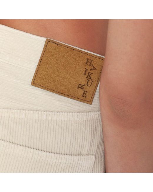 Haikure Natural Weite Écrufarbene Cordhose