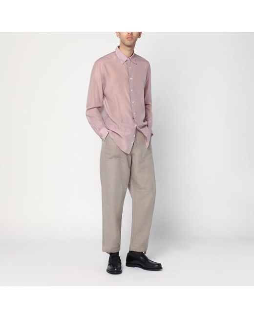 Lardini Pink Shirt In Silk Blend for men