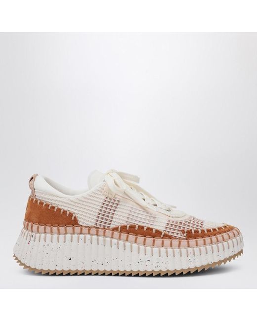 Chloé Pink Natural Nama Trainer Aus Recyceltem Nylon