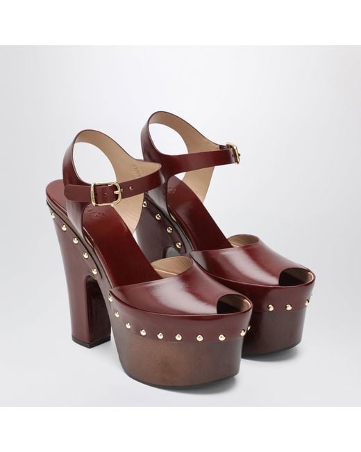 Chloé Brown Meret Platform Clogs