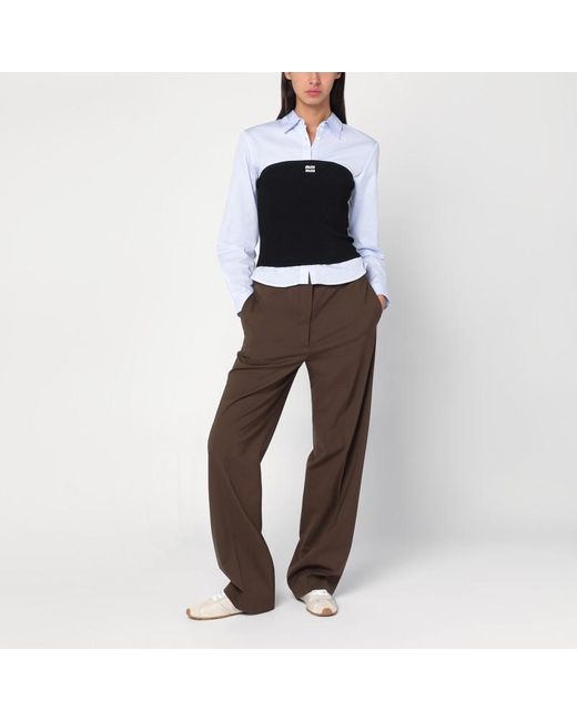 Miu Miu Brown Braune Wollhose
